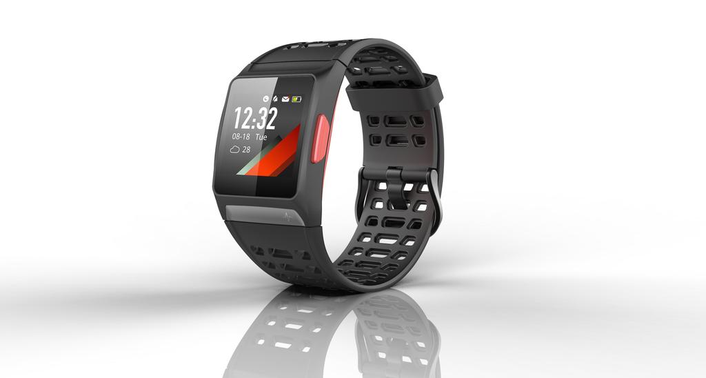 Wee'Plug Explorer 3S – Montre Connectée GPS Rouge Unisexe – Suivi Sport, Santé, Notifications & Étanchéité 50M