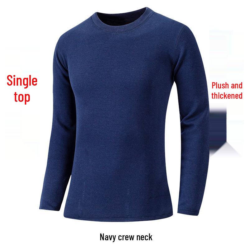 Unisex Fleece-Lined Thermal Underwear Set: Mid-Neck Shirt & Pants, Thickened Base Layer for Autumn. XXL/175 Fleece-Lined Thickened