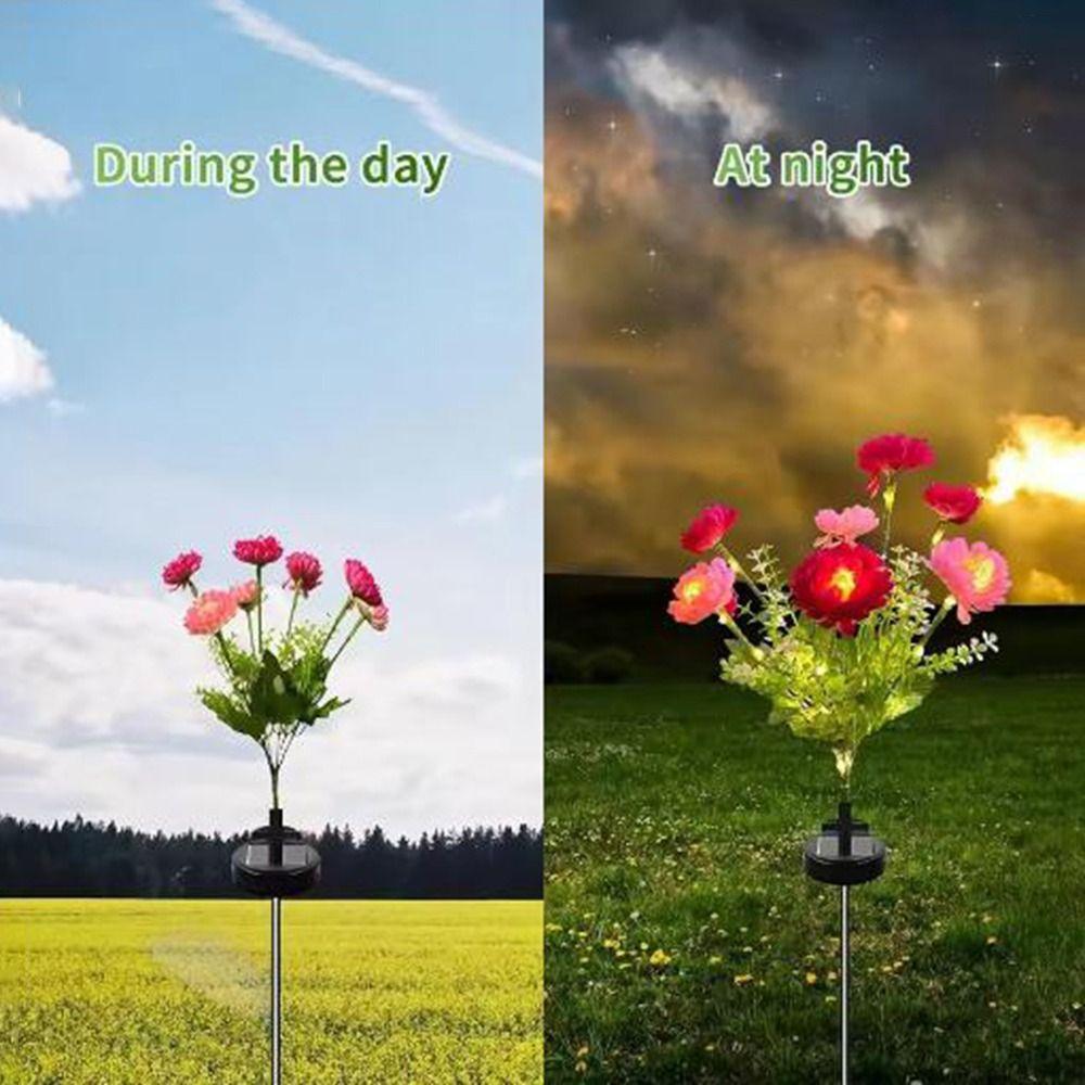 7 Heads LED Simulation Flower Lights Colorful Solar Lawn Lights Solar Lotus Flower Lights  Patio