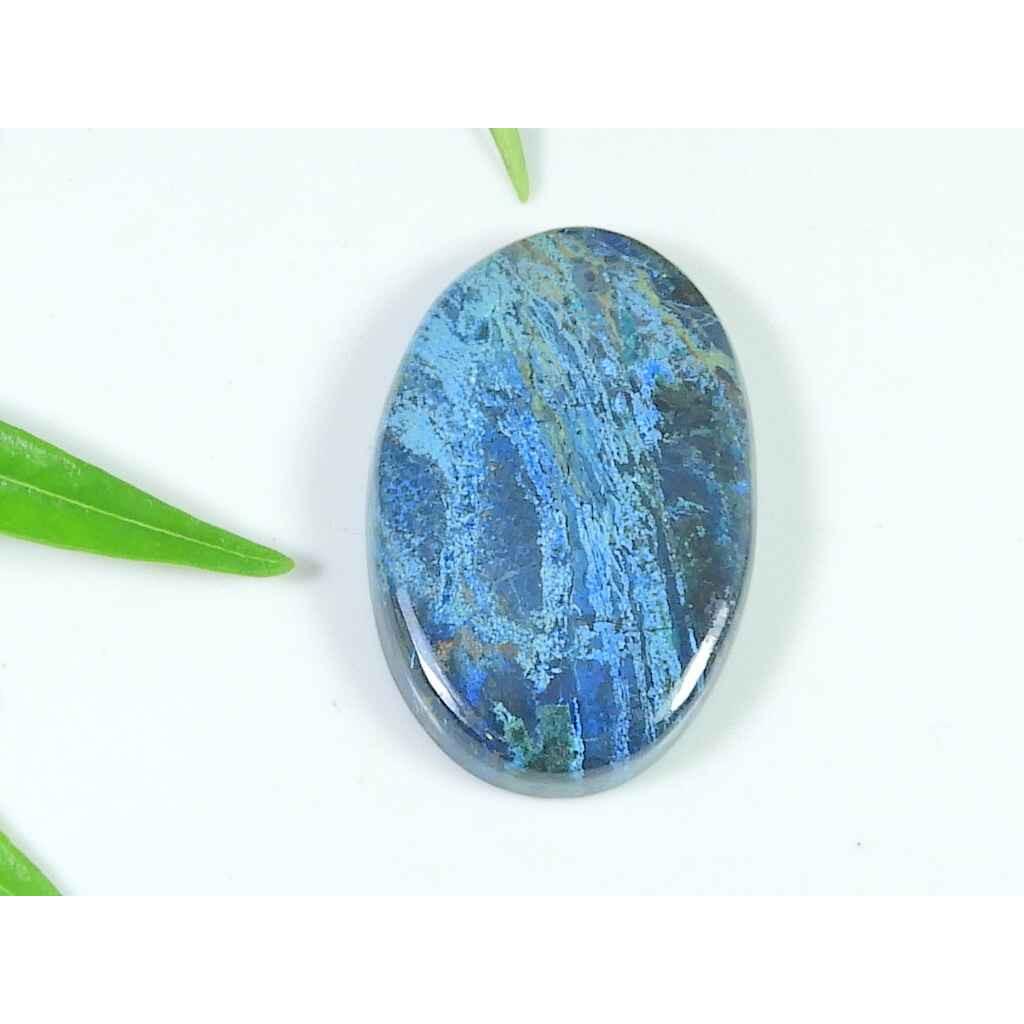 48Cts. Natural Azurite Oval Healing Crystal Cabochon Loose Gemstone 22X34MM SK-3854