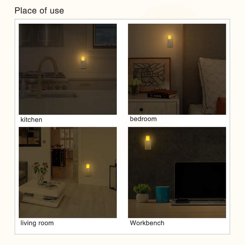 Amber Color Mosquito Repellent LED Night Light With Dusk To Dawn Sensor Dimmable Plug In Night