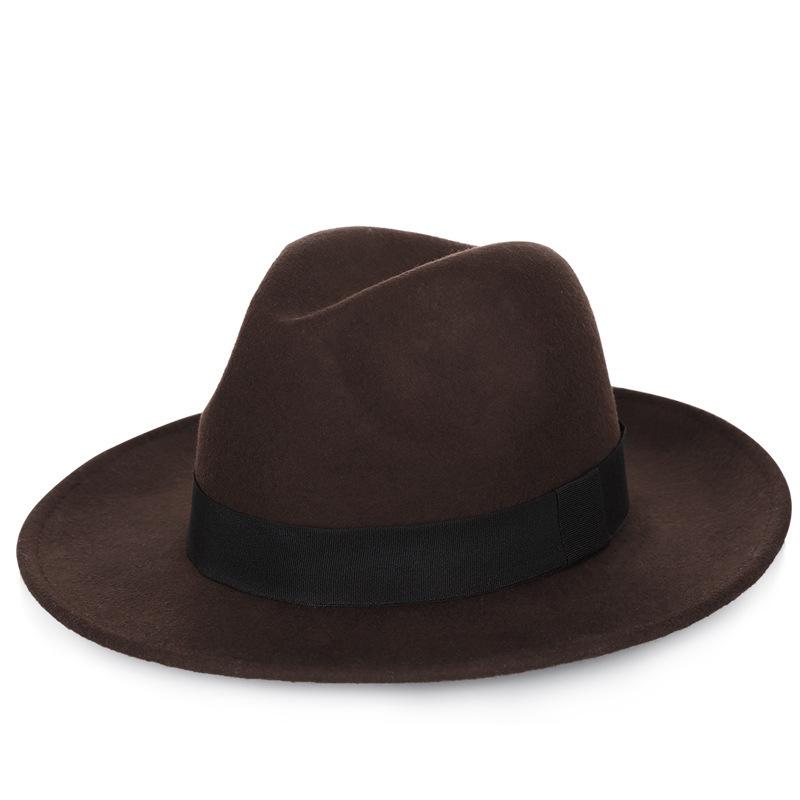 

Gentleman s Vintage Style 100% Wool Fedora Hat, Classic Breezy Warm Winter Fedora for Men, 2025 New Autumn Winter Fashion M 56-58cm темно-коричневого кольору