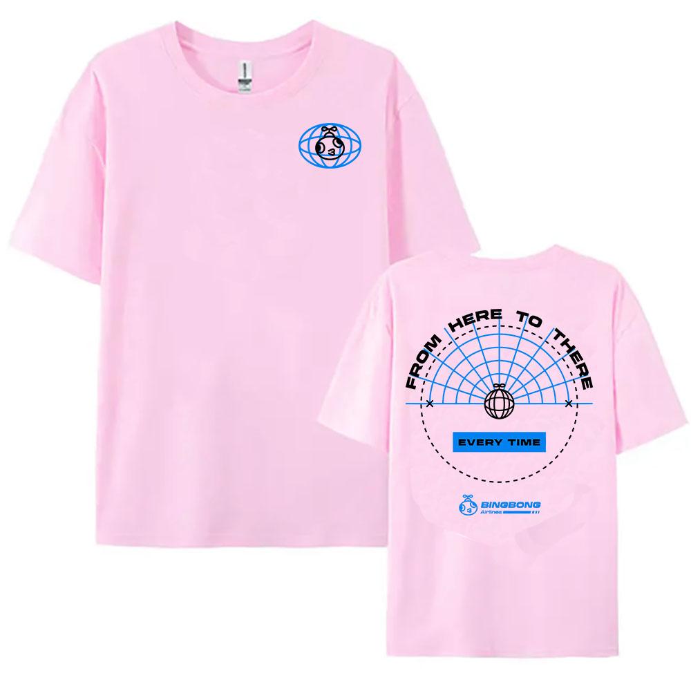 Bingbong Airlines Peak Game Print T-shirt Unisex Streetwear Loose Short Sleeve Cotton T Shirt Casual Clothing