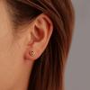 Special for round stainless steel zircon stud earrings women's trend versatile multi-color earrings PVD18K real gold earrings
