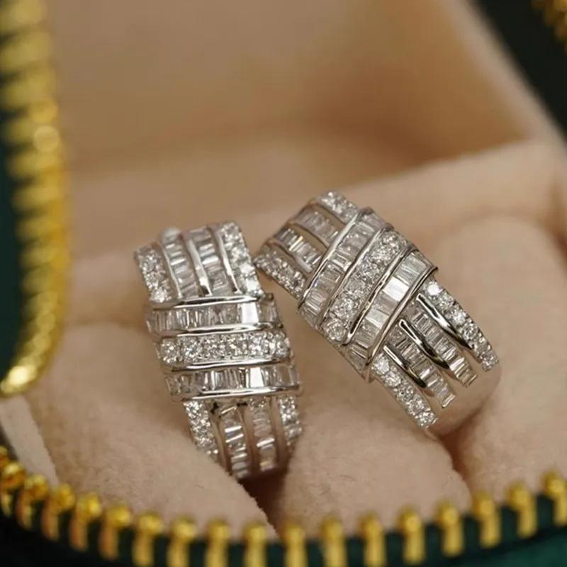 

CAOSHI Gorgeous Dainty Hoop Earrings Female Silver Color Brilliant Cubic Zirconia Wedding Jewelry Anniversary Party Accessories