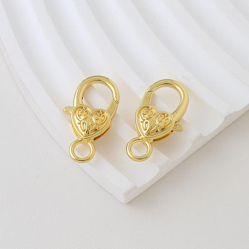 Gold-Plated Heart Lobster Clasp Keychain Pendant