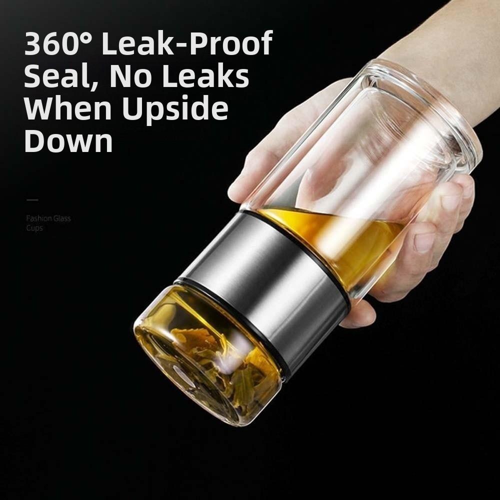 304 Stainless Steel Tea Water Separation Bottle Round Mouth Handhold Portable Bottle Couple