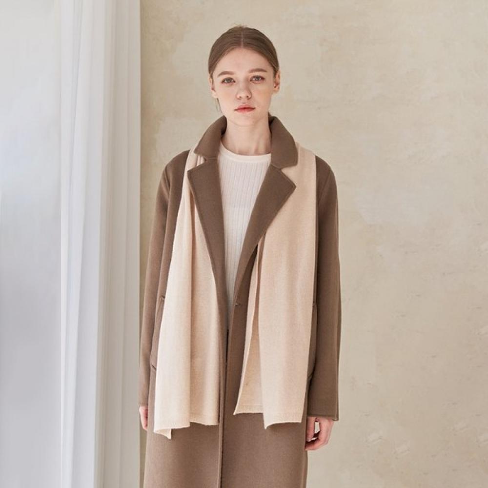 Dal Cashmere Premium Cashmere 100 Knit Scarf Beige Shawl Single option