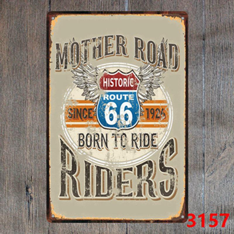 Retro Motorcycle Tin Painting for Home Decor - Frameless Wall Art for Bar or Hotel