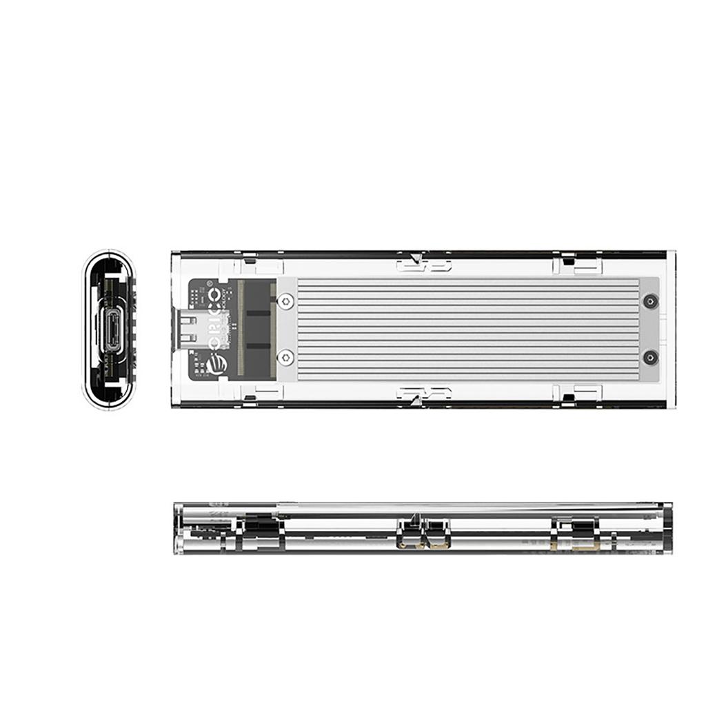 TCM2-C3 M.2 Nvme USB-C 10Gb/s Hard Drive Enclosure - Gray-Transparent