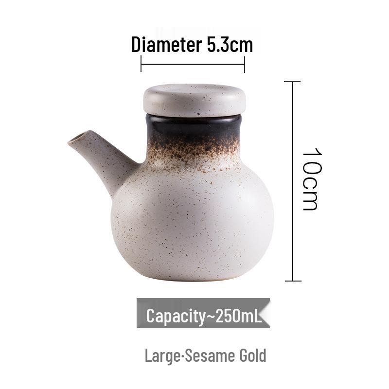 Large Ceramic Vinegar and Soy Sauce Bottle for Japanese Cuisine - Oil and Seasoning Container for Kitchen.