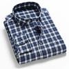New In Shirt 100%cotton Brushed Plaid Long Sleeve Shirts for Man Slim Fit Casual Shirt Fashion Single Pocket Designer Clothes
