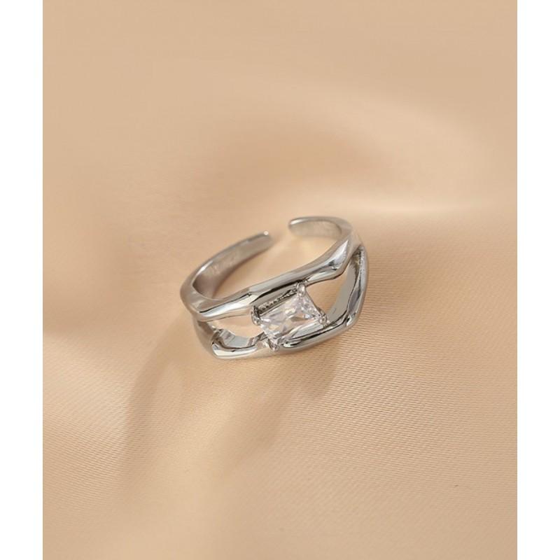 Adjustable Open Ring Women Men Geometric Zirconia Statement Vintage Boho Chic Finger