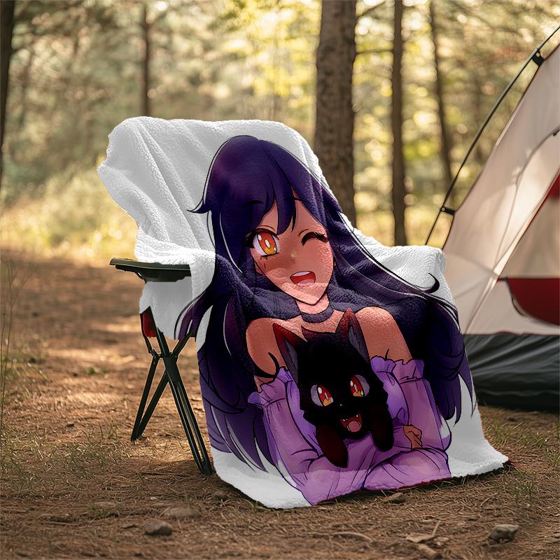 1pc Anime A-AphmauS2 Theme Blanket - Digital Print, Polyester, Cozy for All Seasons, Perfect for Outdoor, and Travel