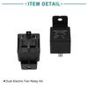ACROPIX Dual Electric Fan Relay Kit with Thermostat Switch, 185 ON, 175 OFF, 40A, for Radiator Electric Cooling Fans, Black, 2 Pieces