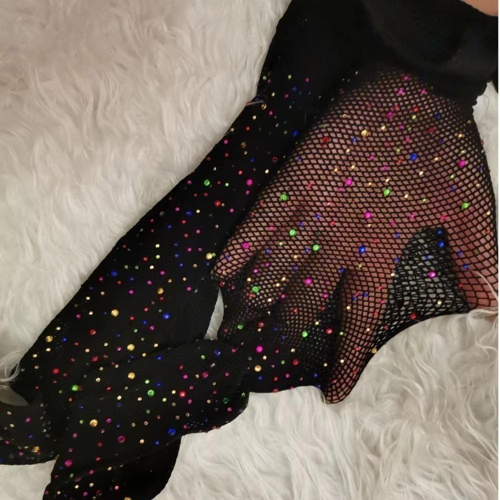 

Small Mesh Fishnet Tights Glitter Fishnet Pantyhose Fashion Stockings Women Girl Colorful Black