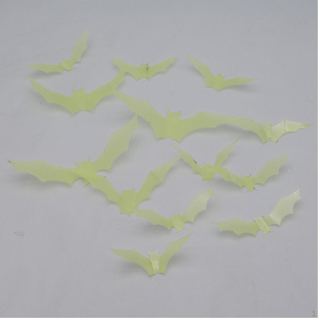 12x Halloween Luminous Wall Stickers Decals Artworks Clings Decorations for Eve