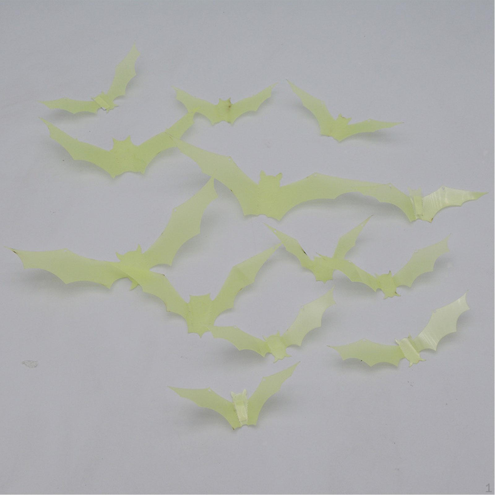 

12x Halloween Luminous Wall Stickers Decals Artworks Clings Decorations for Eve