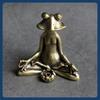 Antike Messing Meditation Zen Frosch Statue Ornament Kupfer Tier Skulptur Räuchergefäß Heim Schreibtisch Dekorationen Tee Haustier