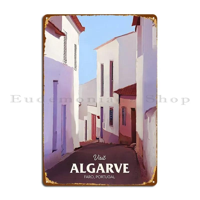 Visit Algarve Vintage Portugal Travel Poster Metal Sign Printed PaintingClub Bar Pub Design Pub Tin Sign Poster 20x30cm(7.8x11.8inch)