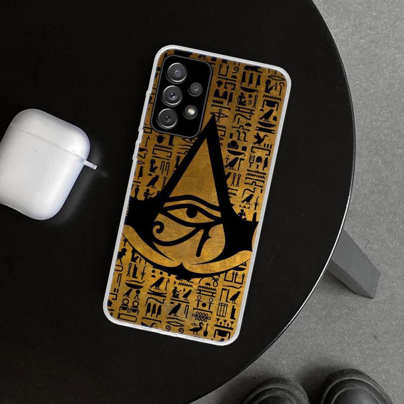 Sacred Eye of Horus Egypt Fresco Phone Case Cover for Samsung Galaxy A12 A22 A32 A52 A72 A02S A51 A50S A31 A20S A10S Note 20 Ult