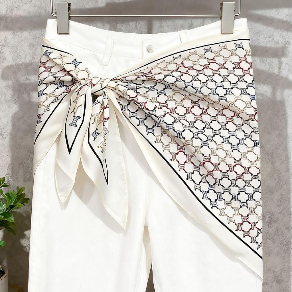 Spring and summer printed skirt women's triangle towel skirt curtain decorative belt towel stacked short skirt fart curtain new fashion