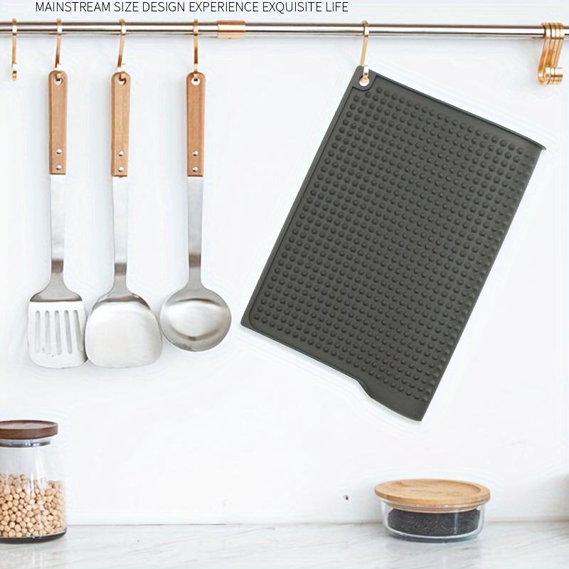 [Covoraș din silicon rezistent la căldură] Rezistent la căldură și antiderapant Extra mare din silicon pentru protecție împotriva stropilor în bucătărie și covoraș de uscare | Până la 446°F/230°C, cu găuri de drenaj