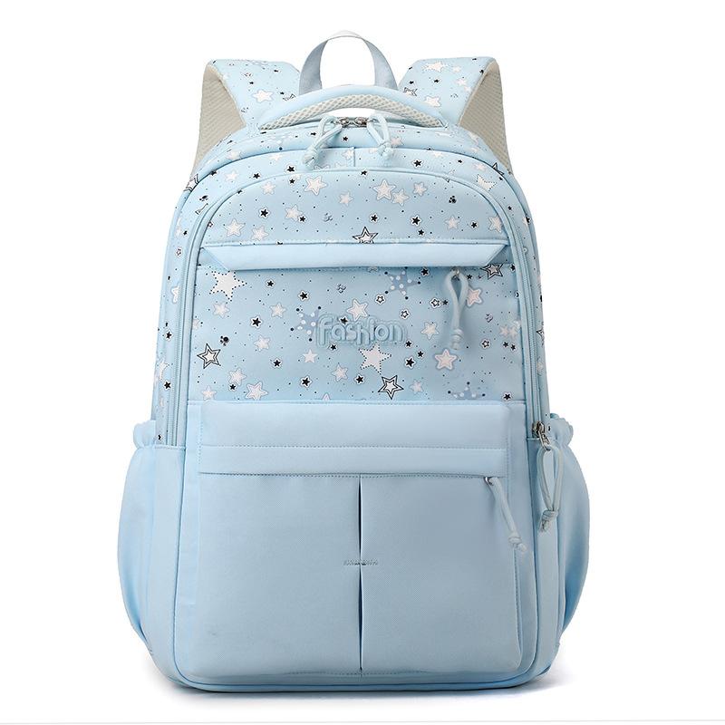 Легкий школьный рюкзак для студентов, женский рюкзак большого объема с принтом звезд