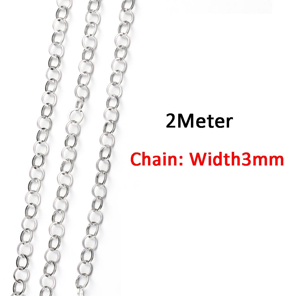 2Meters/1Meter Stainless Steel Chain High Quality Gold Color Chains for Bracelet Necklace Jewelry Making DIY Findings Wholesale