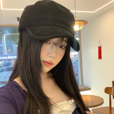 Women S Solid Flat Top Beret Hat Korean Style Autumn Winter Sun Protection Cap
