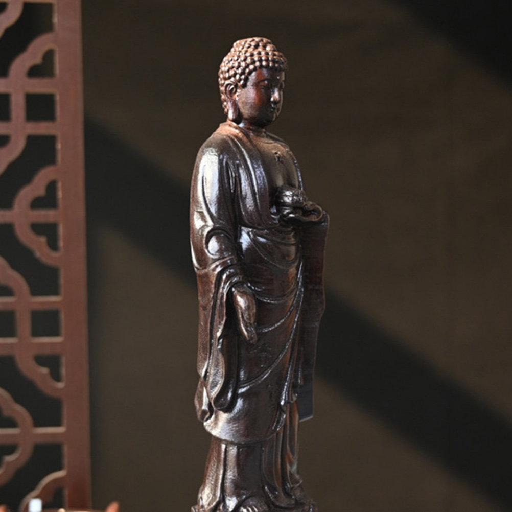 

Delicate Wood Buddha Statue Standing on Lotus Authentic Buddhist Decor for Temple Home Office Meditation Desktop Wood China Mainland
