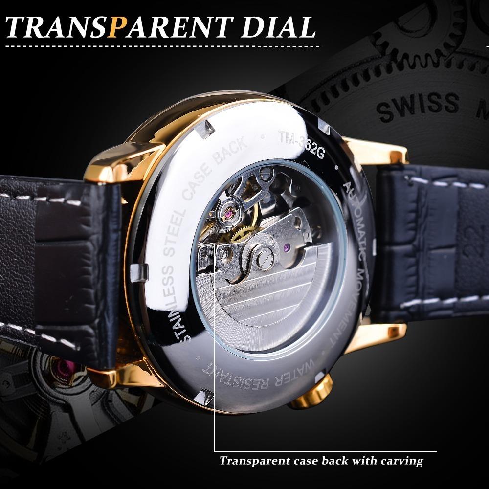 Forsining Stil: Herrenmode, lässig, skelettiert, mechanisches Uhrwerk, automatische mechanische Uhr