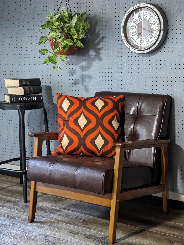 miagolale Mid-Century Cushion Cover, 45x45cm, Retro Moquette, Brushed, Nordic Style, Size B, 1 Piece