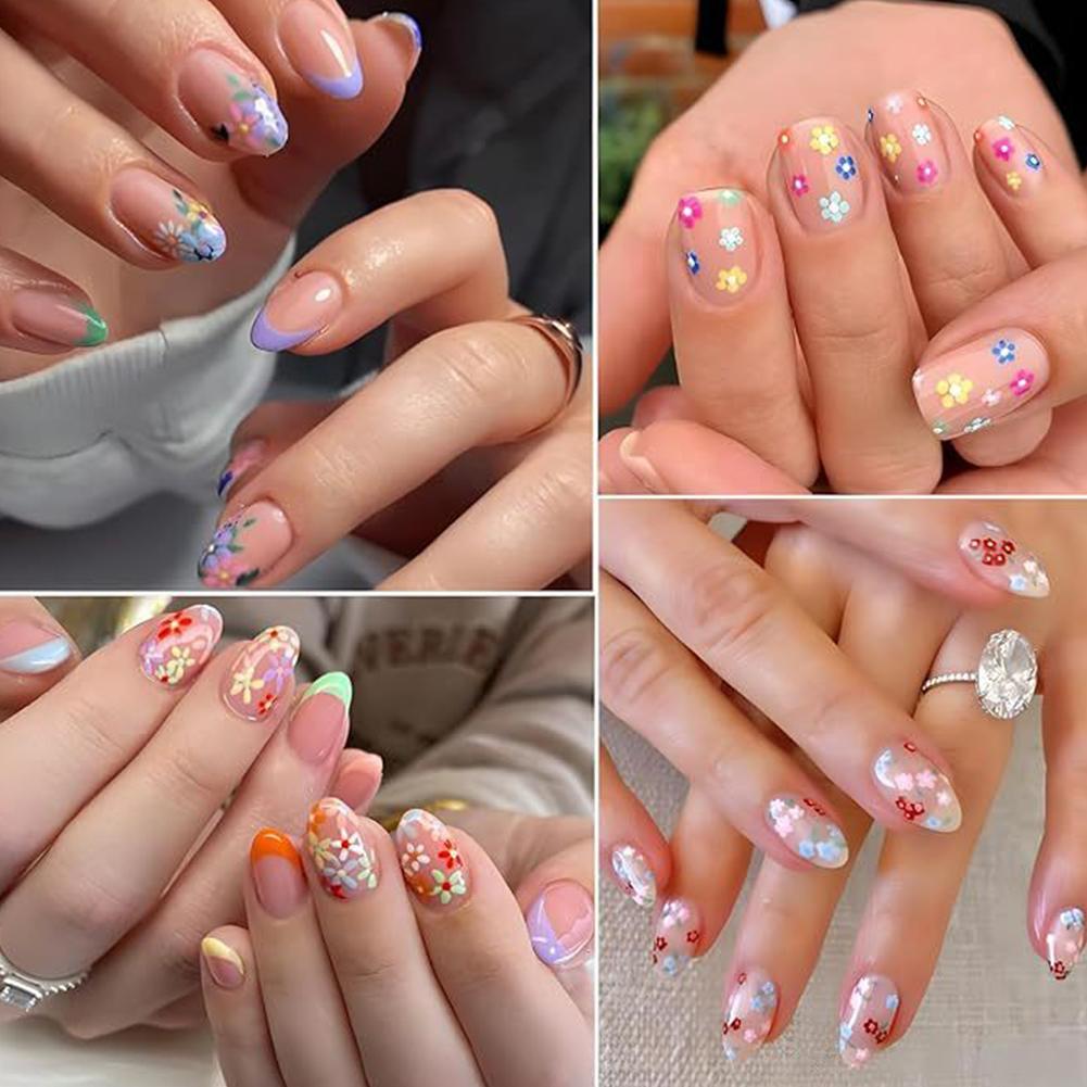 30 Sheets Floral Flower Nail Stickers Aesthetic Nail Art Floral Decals Self Adhesive Finger Nail Stickers for Nail Art Lovers