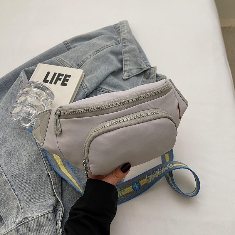 

Summer small bag women s nylon canvas bag breast bag men s and women s travel backpack casual messenger bag fanny pack серый