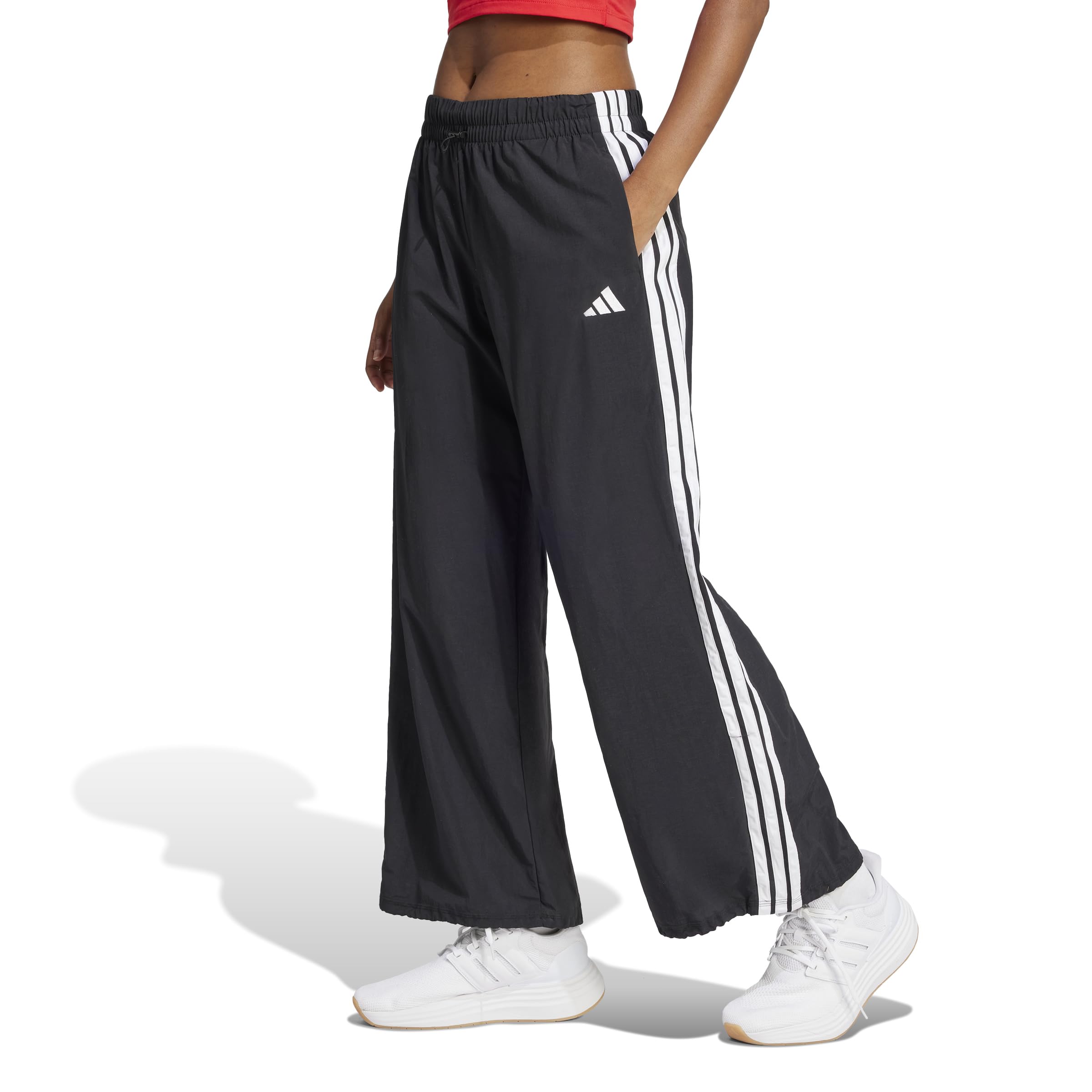 

Длинные брюки Essentials 3 Stripes Lifestyle Woven Parachute Pants KWB45 [Adidas] женские черные/белые (JE1306) Ж/М