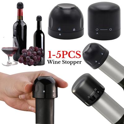 4-1PC Vacuum Wine Stoppers Reusable Champagne Stopper Sealed Wine Bottle Cap with Twist Lock Retain Freshness Wine Plug Bar Tool