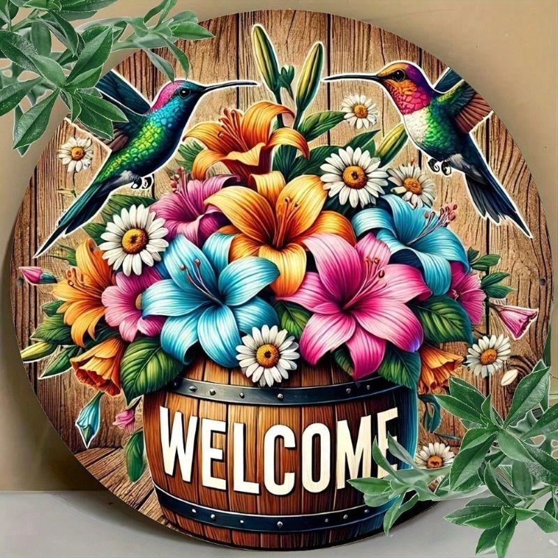 

Metal Wall Art Hummingbird 3D Sign Spring Garden Aluminum Decor 7.87x7.87 inch Home Decoration