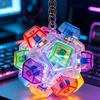 Brelok do kluczy LED Klawiatura Fidget Toy - Klikalne przyciski Odstresowanie, Przenośny dodatek na biurko Wystrój biura Prezent Zabawka do odstresowania
