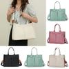 Large Capacity Women's Canvas Crossbody Bags Casual College  Ladies Pocket Shoulder Bag Solid Color Female Tote Handbags