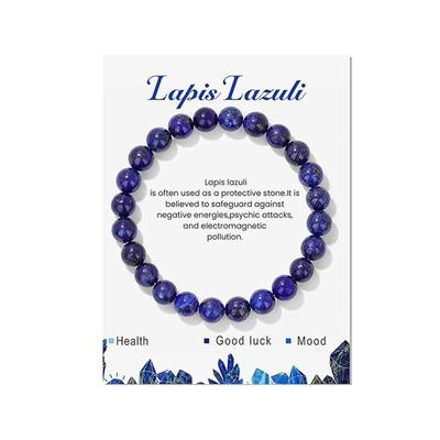 Pulseira de contas elásticas com cordão de pedra natural, cartão de presente da amizade, cordão de mão