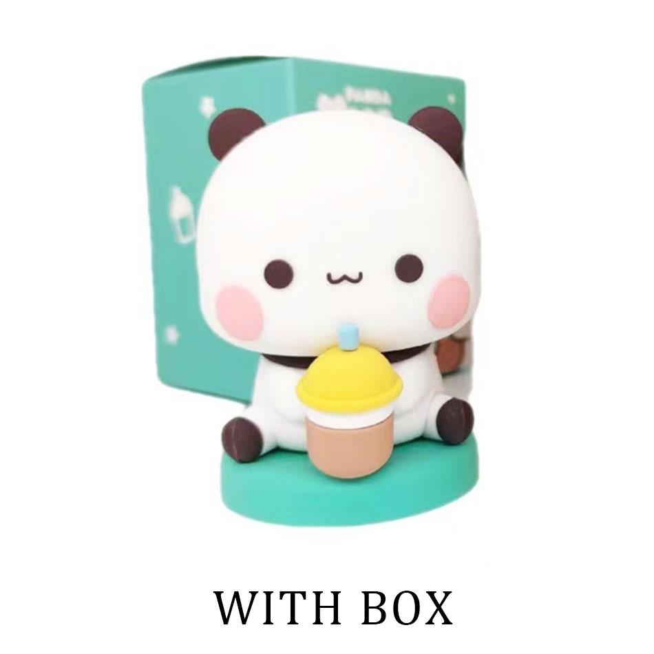 Cute Kawaii Bubu Dudu Panda Bear Figure Cartoon Exciting Bear Miniatures Collectible Animal Toy Doll Ornament Home Derocation