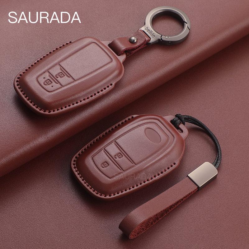 Genuine leather Car Key Case Fob For S5 Prius Camry Corolla C-HR RAV4 Land Cruiser 200 Prado Yaris Protector Accessories JH5