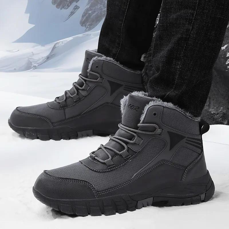 Men's Boots Winter Warm Fashion Cotton Shoes Thick Sole Casual Ankle Boots Outdoor Waterproofing Work Boots Male Free Shipping