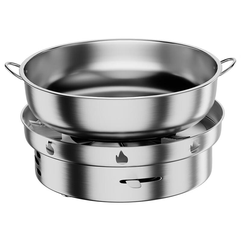 Stainless Steel Mini Hot Pot Set with Windproof Alcohol Stove