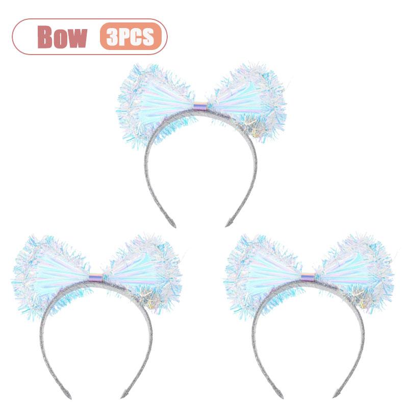 1-20pcs Laser Holographic Glow Headband for Christmas Halloween Party Costume Decoration Accessory Home Celebration
