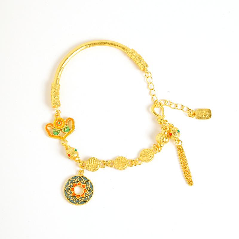 Gesang Flower Bracelet, Retro Blessing Brand Tassel, High-end Light Luxury, National Style Hand Jewelry Bracelet