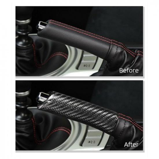 For Subaru BRZ Toyota 86 Hard Carbon Fiber Car Handbrake Grip Cover Replace Trim