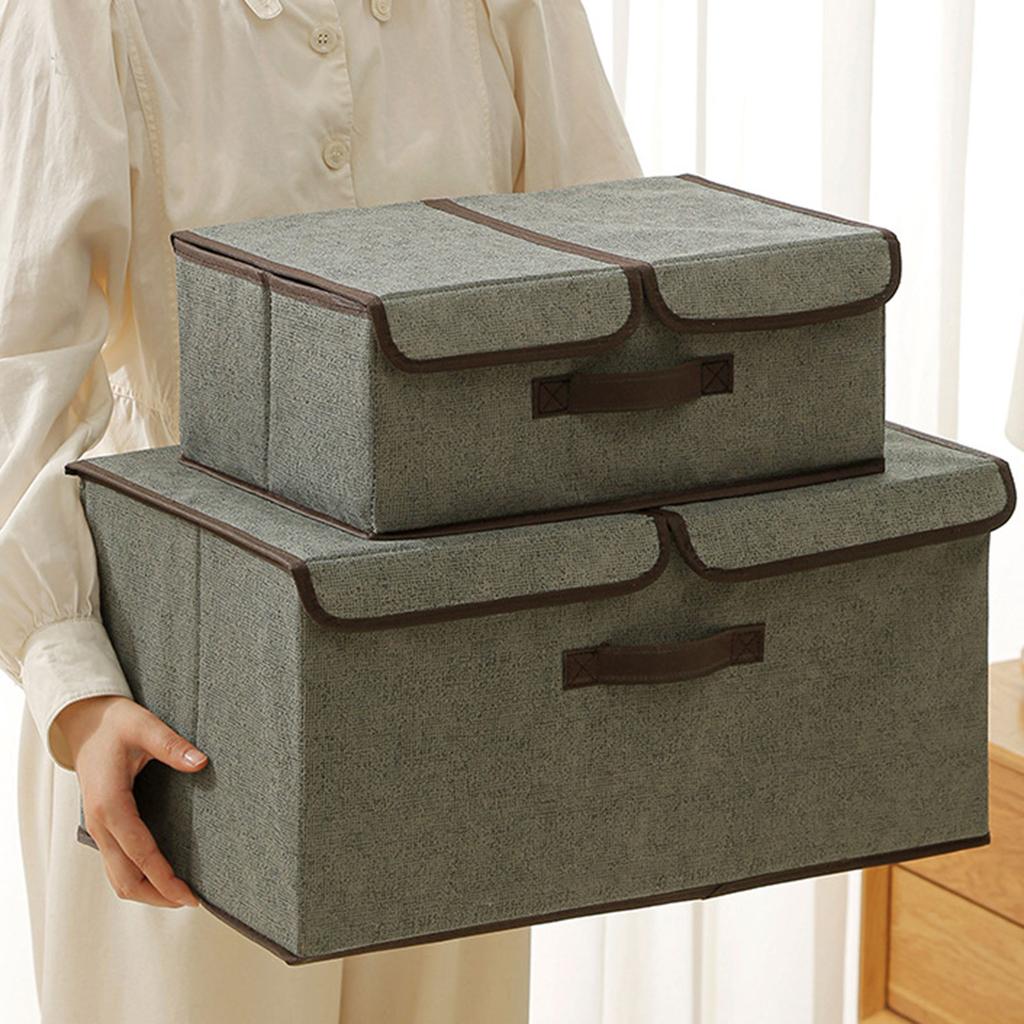 Foldable Fabric Storage Box With Breathable Nonwoven Design Large Capacity Multi Compartment Organizer For Home Clothes Organization
