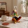 Thoughtful Gifts for Women Abstract Reading Woman Statue Metallic Head Colorful Lady Sculpture Statue Modern Artistic Figurine Living Room Tabletop